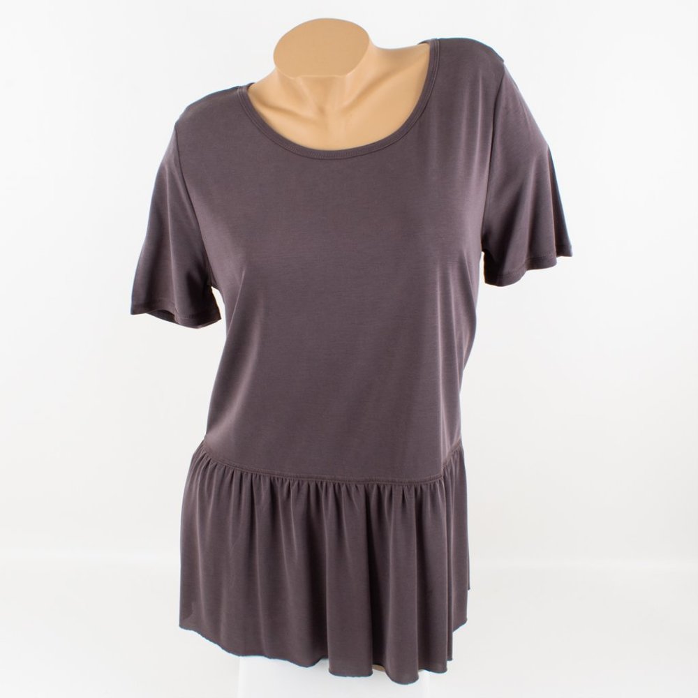 Mote Purple Long TeeShirt Tunic Short Sleeves size XL